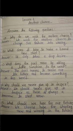 Class-8th, Lesson 1-Another Chance || Questions Answer MP Board #@ssonalodhisonalodhi9204