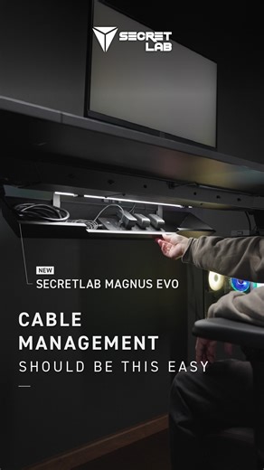 Secretlab on Instagram: "A good desk makes cable management easy. Secretlab MAGNUS Evo’s magnetic drop-down cable tray was designed for how you really build your setup — with plenty of room for your cords so they never dangle and easy access whenever you want. Link in bio | secretlab.co/magnus-evo"
