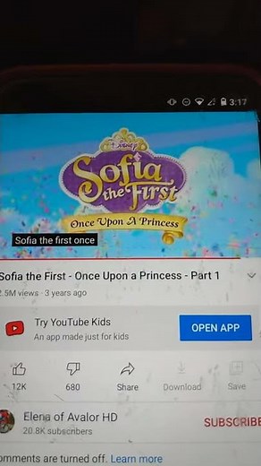 sofia the first once upon a princess title