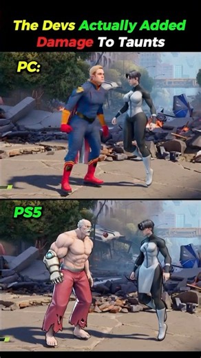 They actually made taunts do damage😮 Pc & ps5 comparison... #invinciblevs #shorts