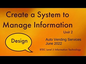 2 BTEC Level 3 Information Technology Unit 2 CSMI June 2022 Part A Design Auto Vending Services
