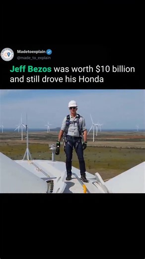 Made_to_Explain on Instagram: "Despite having a net worth that reached approximately $10 billion by 1999, Amazon founder Jeff Bezos famously continued to drive a modest 1996 Honda Accord. In a now-legendary 1999 interview with 60 Minutes, journalist Bob Simon questioned the billionaire about his choice of vehicle, to which Bezos simply laughed and replied, “This is a perfectly good car”. This decision was more than just a personal preference; it was a powerful symbol of frugality, one of Amazon'