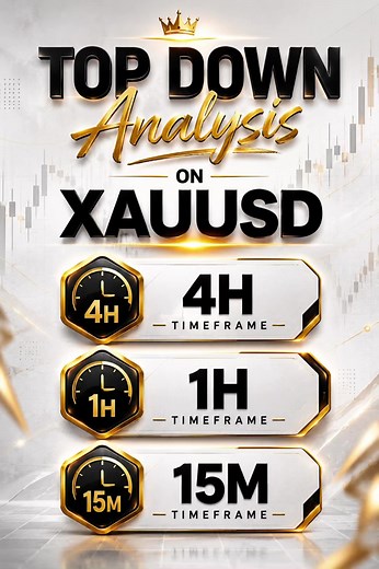 Top-Down XAUUSD Analysis D1 H4 H1 M15 — TradingView Setup
