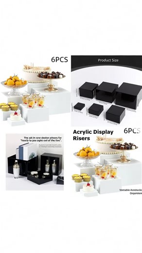 6-Piece Acrylic Cube Display Nesting Risers Set, Square Stackable Storage & Showcase Box, Multi-Functional Jewelry Dessert Stand, Acrylic Shelf #houseessential #fridgeaccessories #smallspaceorganizer #foodstoragesolutions #dressers #hutchsjewelry #storagegadgets #dressertvstand #stackablestorage #vanityshelves