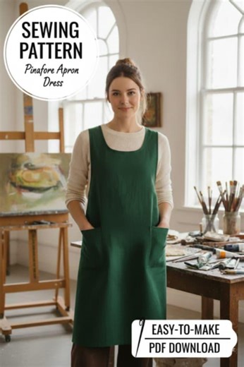 Cross Back Apron Sewing Pattern, Japanese Pinafore (PDF Download) - Etsy