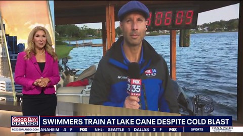 Florida swimmers train during coldsnap