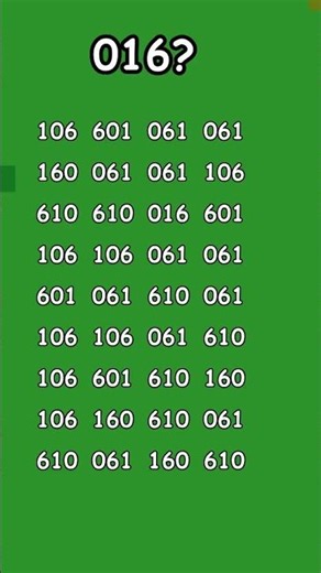 Can You Find 016 in This Number Puzzle? | Number Puzzle Challenge