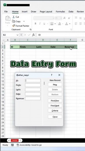 How To Data Entry In Ms Excel 💯✅️ / #excel #microsoftoffice #excelforfreelancers #shortvideo #shorts