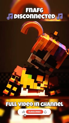 Fnaf 6 🎵Disconnected🎵Minecraft Animation🌟 Full video in channel🔔#fnaf #fivenightsatfreddys