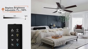 IHOMEadore 52 in. Indoor Integrated LED Chrome Ceiling Fan with Light and Remote Control MD-F6001NI