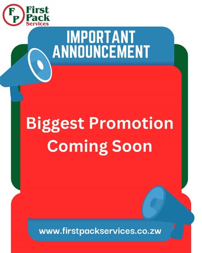 Get Ready for the Biggest Promotion of the Year 🎉 Stay tuned for unbeatable deals, amazing discounts, and exclusive offers on our top products 🎁 Mark your calendars and be among the first to grab the best bargains🤑 Follow us for updates and don't miss out on the fun👉 #BiggestPromotion #SaleAlert #Deals #Discounts #LimitedTimeOffer | First Pack Services