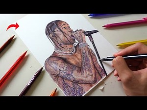 Drawing TRAVIS SCOTT with Ballpoint pens 🔥🔥