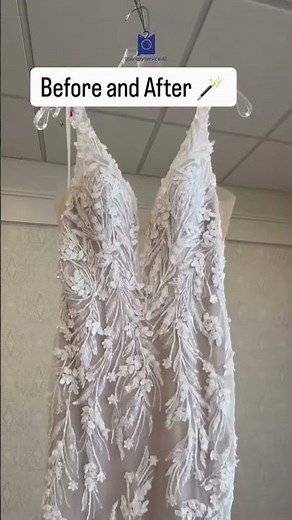 Fancy Wedding Dress Transformation 😍 #BeforeAfter #DressCleaning #LaundryTips