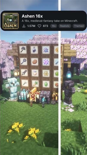Minecraft: Ashen 16x + Anime GUI & Ghast Girl 👀🔥#minecraft #minecraftshorts #resourcepack #shorts