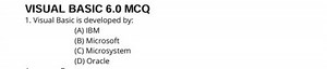 Visual Basic is developed by: (A) IBM (B) Microsoft (C) Microsy... | Filo