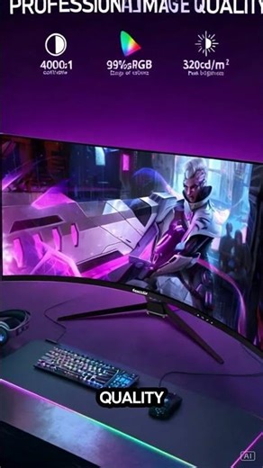 Gawfolk 34 Inch Ultrawide Curved 144Hz Gaming Computer Monitor 1500R PC Screen 21:9 U #gamingmonitor