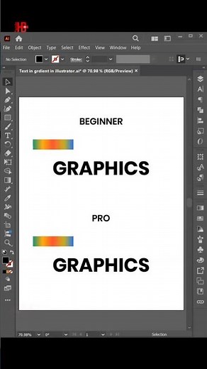 Gradient Text in Adobe Illustrator 🤯 | Beginner vs Pro #Shorts #tutorial #illustrator #gradient