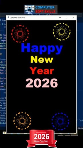 Happy New Year 2026 using Python Turtle Graphics | 2026 Happy New year Python Programming
