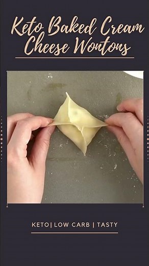Keto Baked Cream Cheese Wontons - #keto #cheese #diet