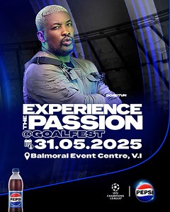 184 reactions · 6 comments | Dotun is locked in to turn the volume ALL THE WAY UP at Pepsi Goalfest 2025. No cap, this is the kind of energy you feel in your bones.  Yet to register for Goalfest? Visit the link in our bio or simply scan the QR code on any bottle of Pepsi to register for free NOW. May 31st | Balmoral Convention Center, VI #LiveYourPassion #PepsiGoalfest2025 #ThirstyForMore | Pepsi Nigeria | Facebook