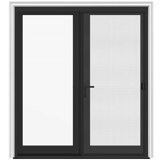Reviews for JELD-WEN 72 in. x 80 in. F4500 Right-Hand/Inswing Black Fiberglass French Patio Door w/Low-E Impact Glass,Black Handle and Screen | Pg 1 - The Home Depot