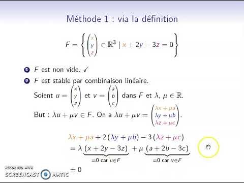 Méthode06 - Montrer qu'un ensemble est un sev