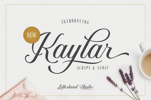 Kaylar - Elegant Script & Serif, a Script Font by Letterhend Studio