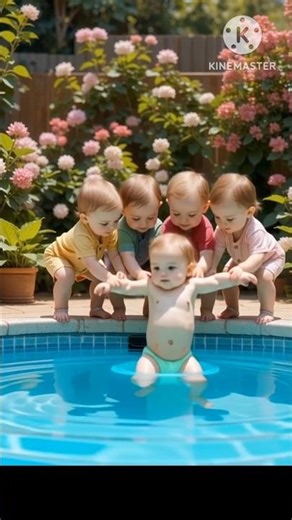 “Cute Babies Playing Near Water | Funny Baby Slip Moment 😍 | Adorable Reaction Shorts”