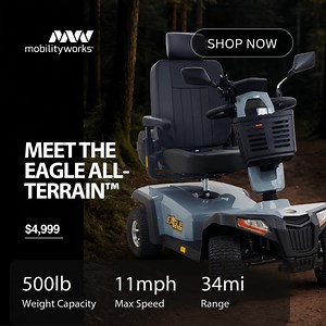 Conquer rugged terrain, explore far and wide, and do it all comfortably with the Eagle All-Terrain™ 🦅 Starting at $174/mo or 0% APR with Affirm (see details below) Check it out at https://loom.ly/1F8V5TY *Rates from 0–36% APR. Payment options through Affirm are subject to eligibility and may not be available in all states. A down payment may be required. 0% APR is available to qualified customers on participating products and is subject to Affirm program approval. Terms apply. | MobilityWorks