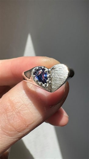 Kirsty | fingerprint jewellery & gemstones that tell your story on Instagram: "yeh not the way I make heart shaped jewellery… ( yes that’s a fingerprint with a blue and purple sapphire)"