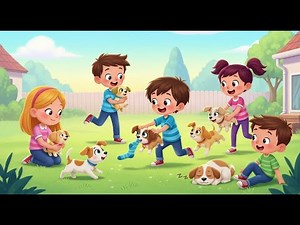 Five Little Puppies | Nursery Rhymes for Kids | Counting Song | UK English Version