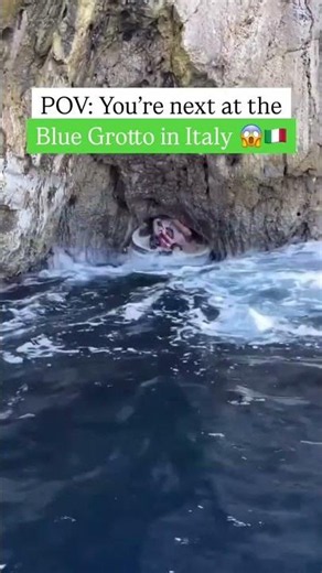 Entering Capri’s Blue Grotto is not for the weak! 🇮🇹😂\r \r One second you’re living your dreamy Ita
