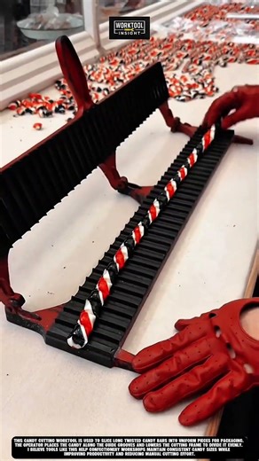 Candy cutting worktool that slices twisted candy bars and improves production efficiency #worktool