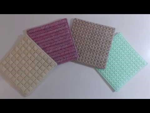 How to make 4 different stitch plastic canvas ideas for coasters