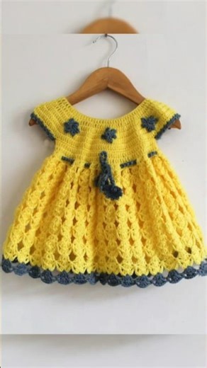 woolen crochet frock design for baby girls