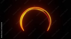 Sword Slash Effect on a Black Background. Glowing Cutting Effect. 4K