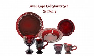Vintage Avon Cape Cod Ruby Red Glass Dinnerware Set No. 3 (22 Pieces) - Etsy