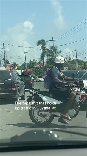 Guyana traffic jam caused by big man ball game