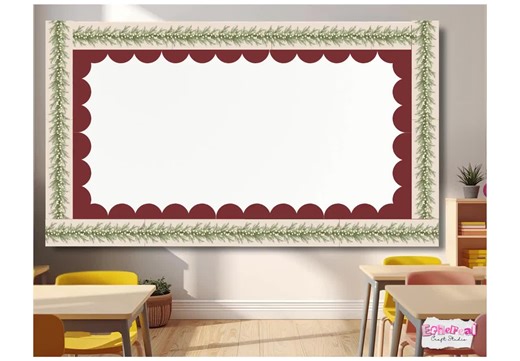 Christmas Bulletin Board Borders Printable Winter Holiday Garland School Classroom Decor Holiday Garland Bulletin Border - Etsy