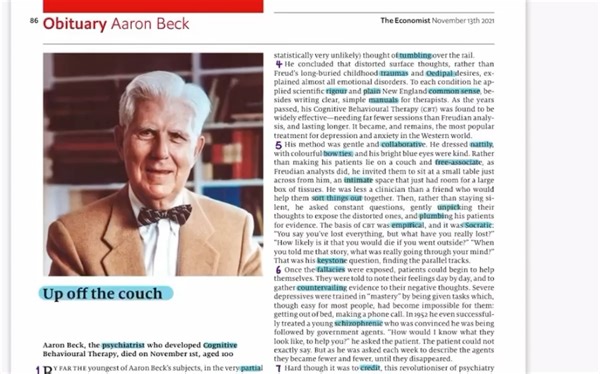 外刊精读95 / 经济学人 / 认知行为疗法创始人逝世