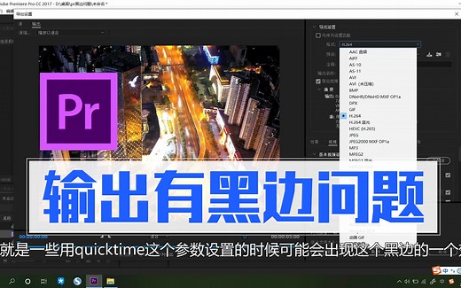 Pr渲染输出使用QuickTime有黑边问题