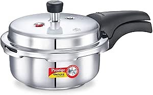 Prestige Deluxe Alpha Stainless Steel Pressure Cooker, 2 Liters/2.11 Quarts