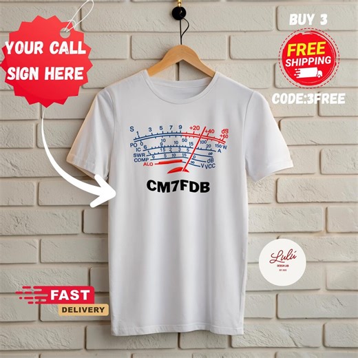 S-meter Unisex T-shirt - Amateur Radio Gift - Retro SWR Db Dial Shirt for Radio Operators - Custom Call Sign Tee - Personalized Ham Radio - Etsy