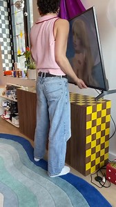 Adding a checkerboard pattern to the top and sides of my media console to spice her up a little bit 😌 Simple, fun & renter-friendly — love a quick DIY that makes a big impact! Full tutorial coming tomorrow — stay tuned! #renterfriendly #furniturehack #furniturediy #checkboardpattern #diyhomedecor #diyproject #homedecorideas #easydecor #decorhack #interiordiy #beforeandafter #budgetfriendlydecor #homemakeover #diyinspo #weekendproject #homebeautiful #decorinspo | Homestead Harmony