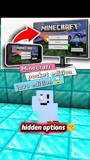 minecraft pocket edition to java edition 🤯 hidden options 🤫#minecraft #gaming #settings #shorts