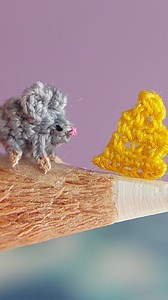 Perfect Sunday for a gray mouse. She has some cheese 🧀 🐁 Pattern for such mouse is on Etsy MicroCrochetArt shop link in bio Sewijg thread and micro crochet hook was used to make this mouse. #luciaknit #microcrochet #microart #microcrochetart #microartist #impossible #nanocrochet #crochet #graymouse #cheese #microcrochetmouse #amigurumimouse | LuciaKnit Creative Ideas