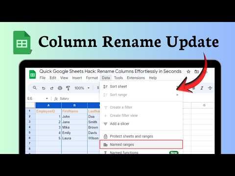 How to rename columns in Google Sheets (Header Update)