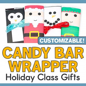Candy Bar Wrapper Class Holiday Gift for Students Customize   Print