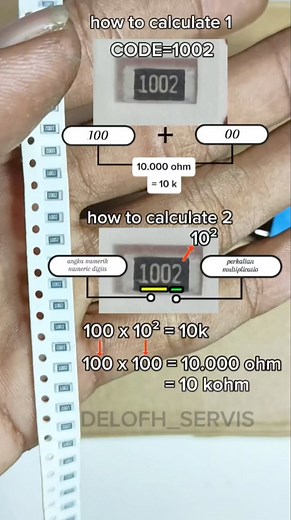 Resistor smd code 1002 = 10kΩ here's how to calculate it #Resistors #Education #smd #Mark #Count #Technology #Readvalue #Electronic #Component | Delofha Servis