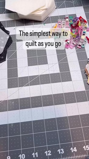 Tired of using pins, glue, and a ton of pressing? This is the simplest way to make your quilt-as-you-go pieces. Watch how The little Green Bean gets it done, all without the extra fuss! ​#quilting #sewing #quiltingtips #quiltingismytherapy #quiltinglove #quiltlife #quiltersofinstagram #sewinglove #diy #handmade #homemade #creative #crafting #fiberart #patchwork #quilt #fabric #stitchandsew #quiltinghacks #quiltingforbeginners #easyquilting #quiltasyougo #quiltingproject #sewistsofinstagram | Adv